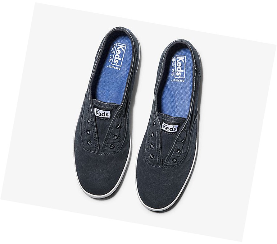 Zapatos Slip On Keds Chillax Washable Mujer Azul Marino | DKS-190562