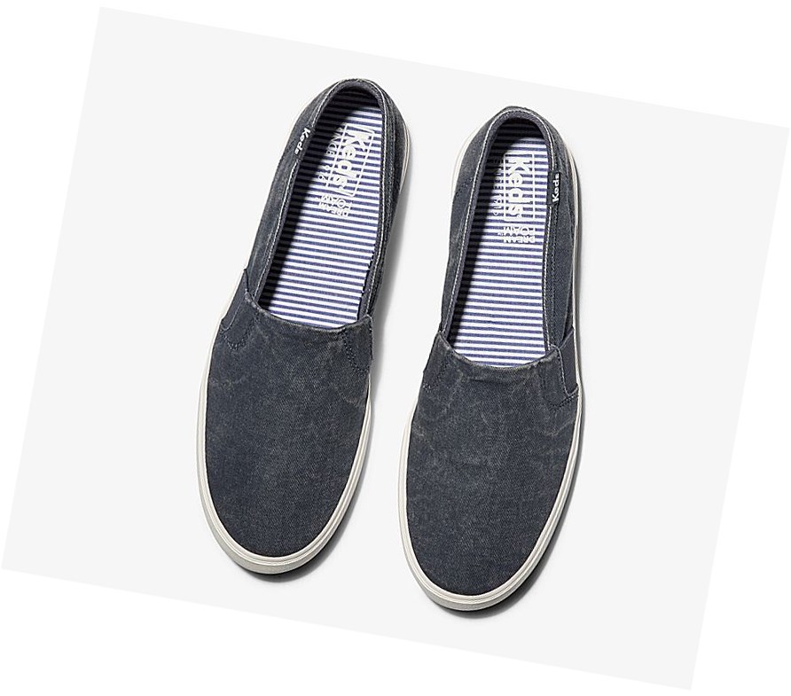 Zapatos Slip On Keds Clipper Washed Solids Comodidad Mujer Azul Marino | LFT-906874