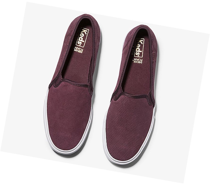 Zapatos Slip On Keds Double Decker Gamuza Fall Mujer Rojas | CMB-932780