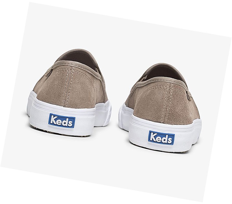 Zapatos Slip On Keds Double Decker Gamuza Fall Mujer Gris | JKQ-750948