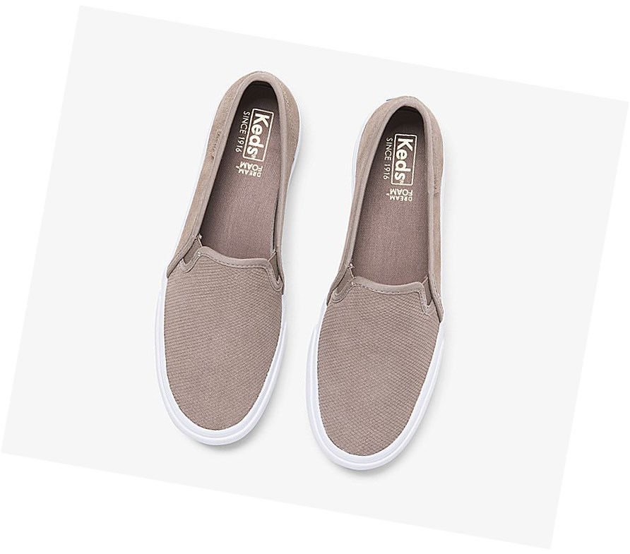 Zapatos Slip On Keds Double Decker Gamuza Fall Mujer Gris | JKQ-750948