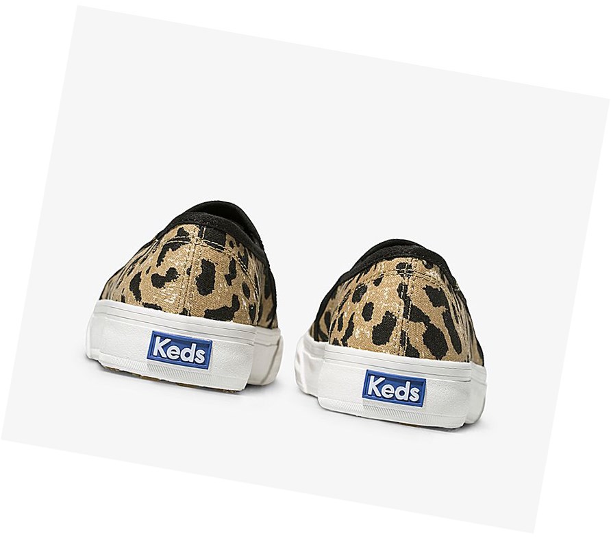 Zapatos Slip On Keds Double Decker Leopard Mujer Marrones | WTQ-431506