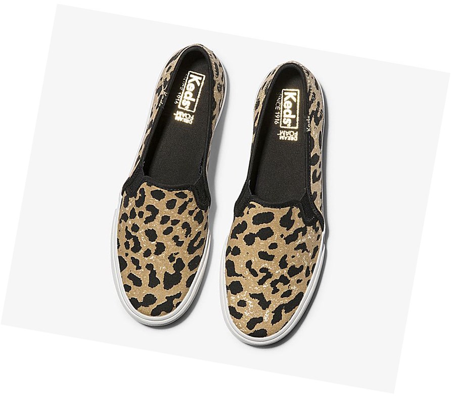 Zapatos Slip On Keds Double Decker Leopard Mujer Marrones | WTQ-431506