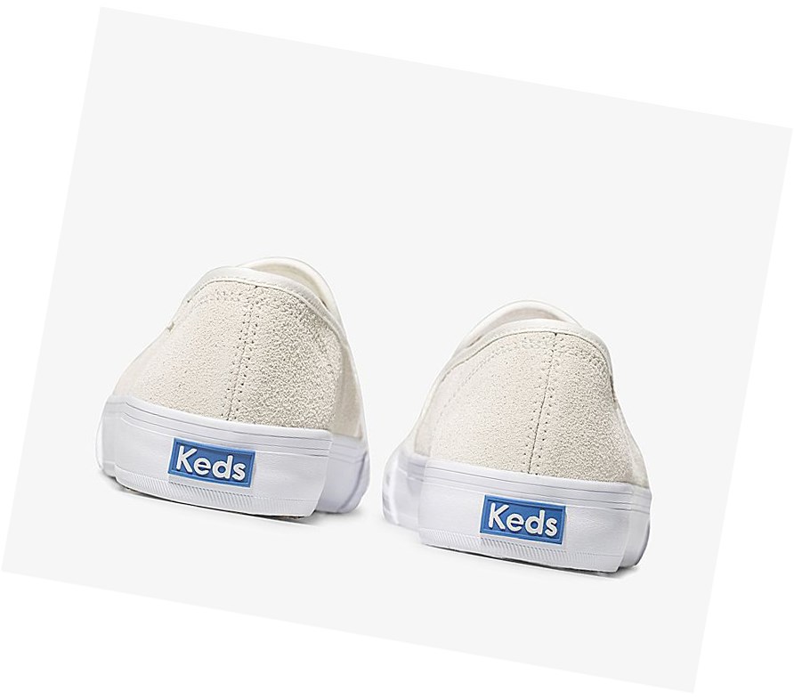 Zapatos Slip On Keds Double Decker Perf Gamuza Mujer Blancas | ASQ-106273