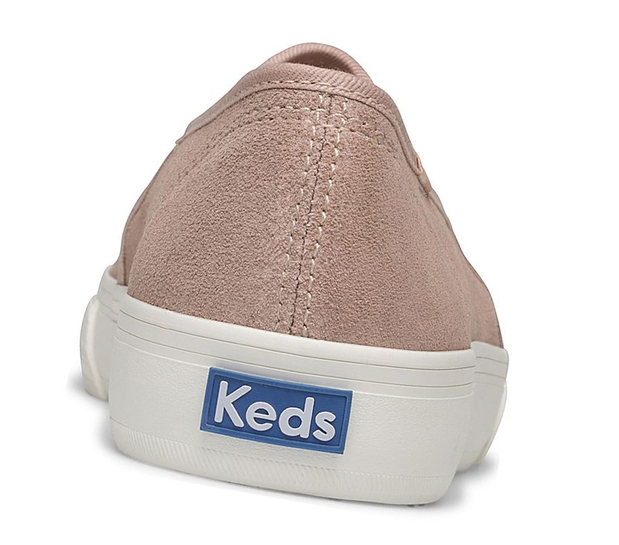 Zapatos Slip On Keds Double Decker Perf Gamuza Mujer Blancas | DKM-258760