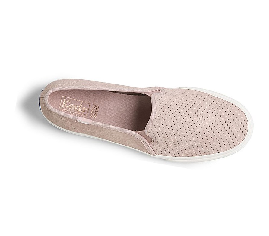 Zapatos Slip On Keds Double Decker Perf Gamuza Fall Mujer Rosas | FUM-302418