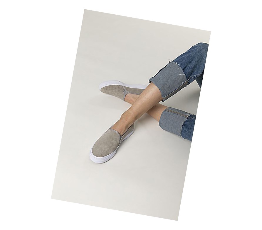 Zapatos Slip On Keds Double Decker Perf Gamuza Mujer Gris | GKZ-170659