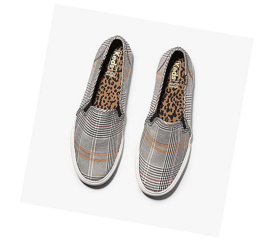 Zapatos Slip On Keds Double Decker Plaid Mujer Negras Multicolor | WUV-619750