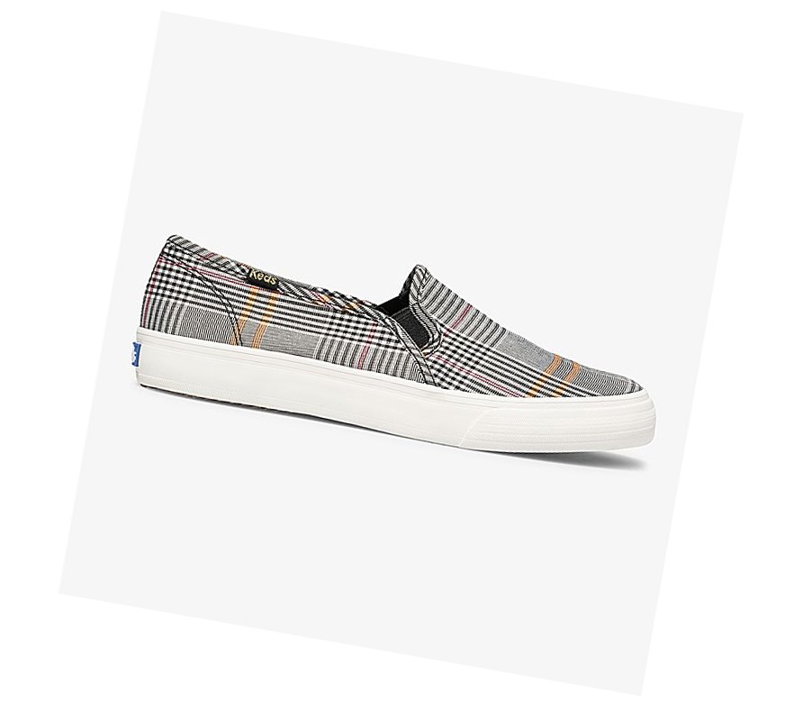 Zapatos Slip On Keds Double Decker Plaid Mujer Negras Multicolor | WUV-619750