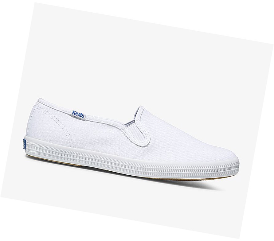 Zapatos Slip On Keds Official Site Champion Mujer Blancas | CBR-549823