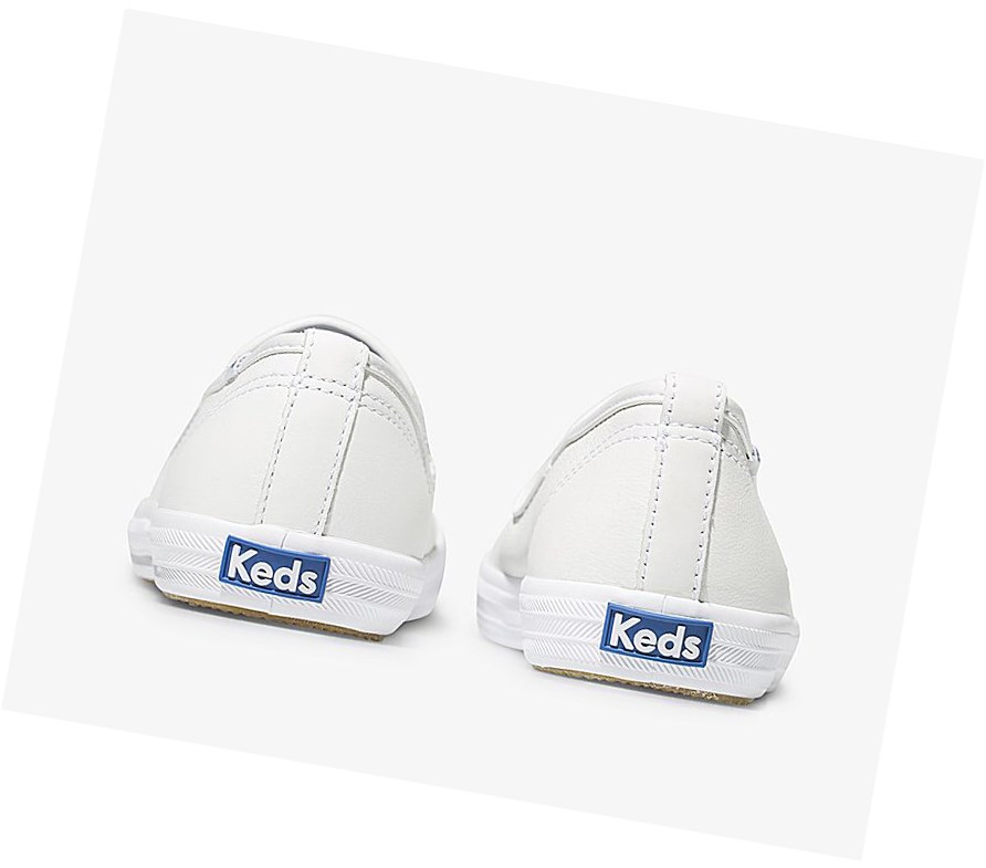 Zapatos Slip On Keds Official Site Champion Cuero Mujer Blancas | EGR-690125