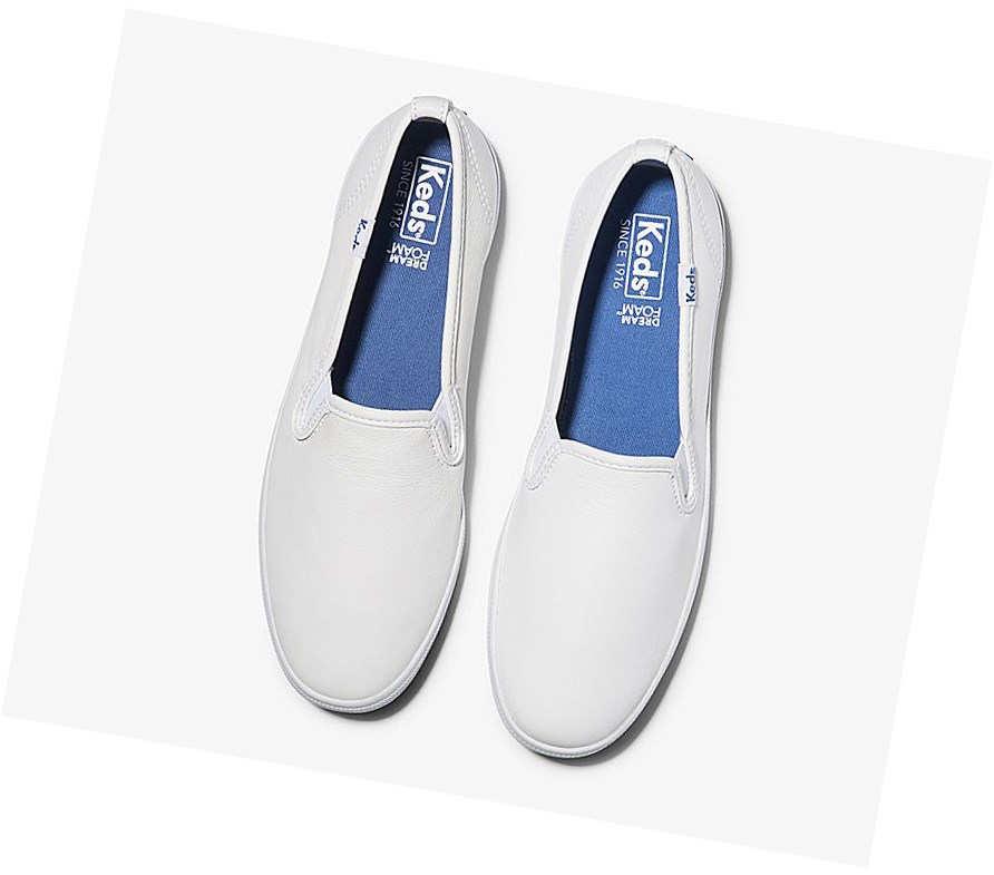 Zapatos Slip On Keds Official Site Champion Cuero Mujer Blancas | EGR-690125