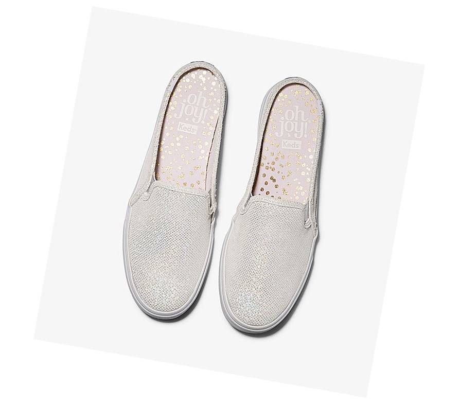 Zapatos Slip On Keds x Oh Joy! Double Decker Mule Cuero Mujer Blancas | SIJ-803961