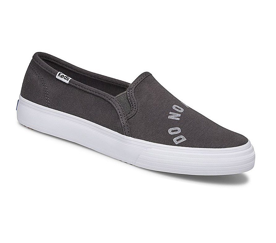 Zapatos Slip On Keds x The Bee & The Fox Double Decker ‘Do No Harm’ Mujer Gris Oscuro | XTU-687021