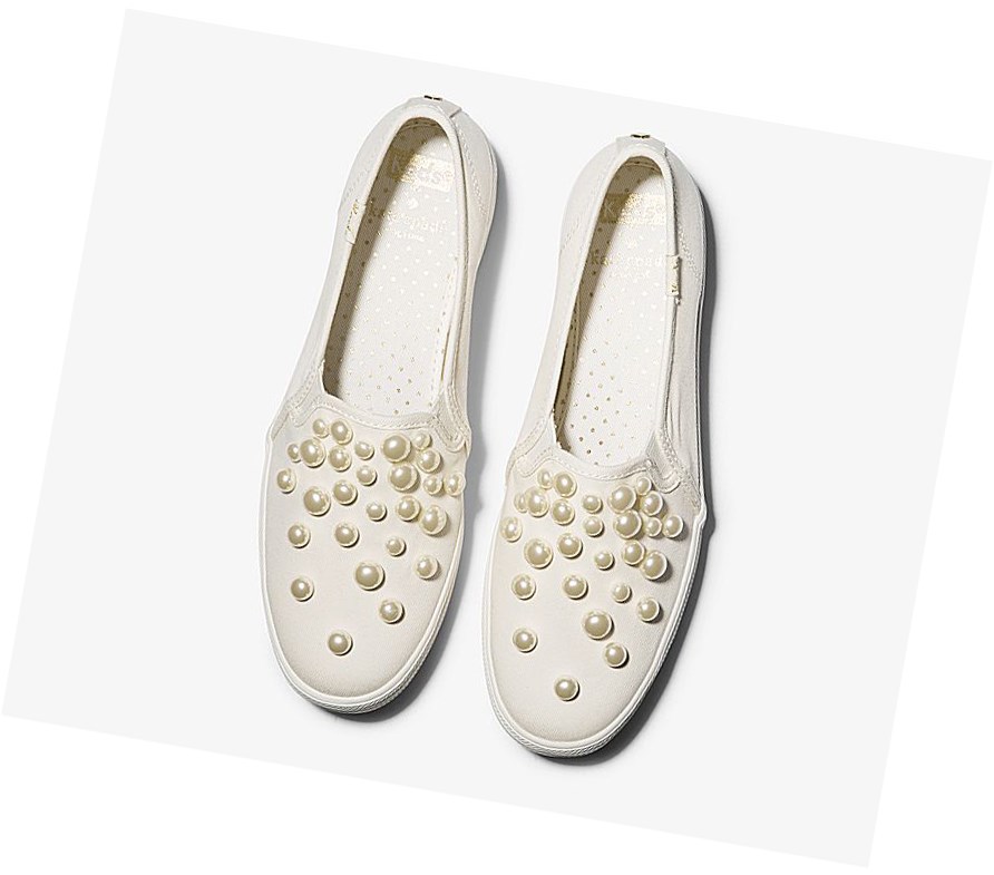 Zapatos Slip On Keds x kate spade new york Triple Decker Pearls Wedding Mujer Blancas | DAC-137284