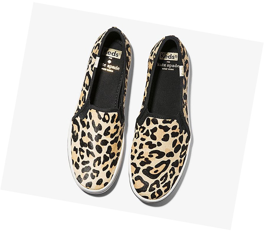 Zapatos Slip On Keds x kate spade new york Calf Hair Slip On Mujer Leopardo | GHE-645089