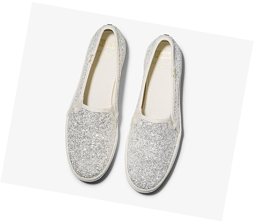 Zapatos Slip On Keds x kate spade new york Triple Decker Glitter Wedding Mujer Creme | HYP-713504