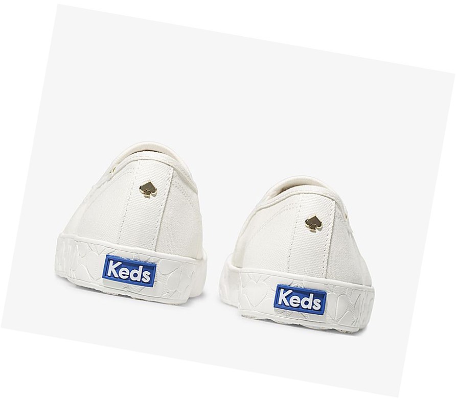 Zapatos Slip On Keds x kate spade new york Double Decker Logo Foxing Mujer Blancas | MIQ-231940