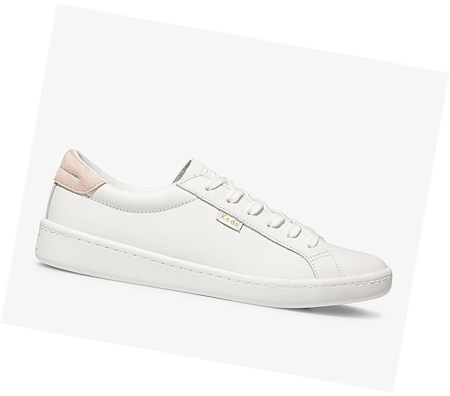 Zapatos con Cordones Keds Ace Cuero Mujer Blancas | KGN-479816