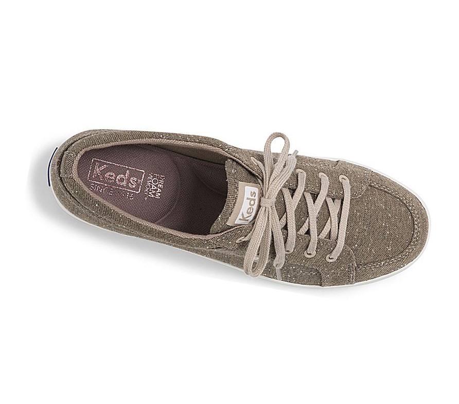 Zapatos con Cordones Keds Center Algodon Slub Comodidad Mujer Amarillo | LNV-324096