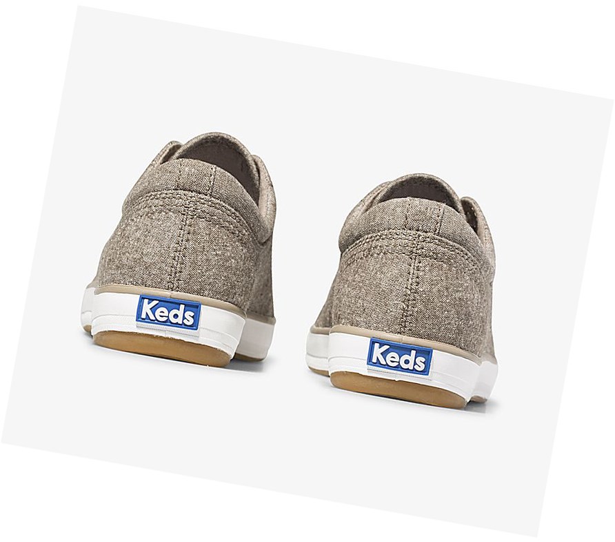 Zapatos con Cordones Keds Center Brushed Denim Comodidad Mujer Amarillo | PJB-650734