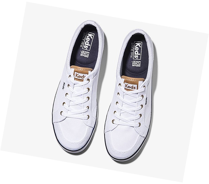 Zapatos con Cordones Keds Center Comodidad Mujer Blancas | OBN-103879