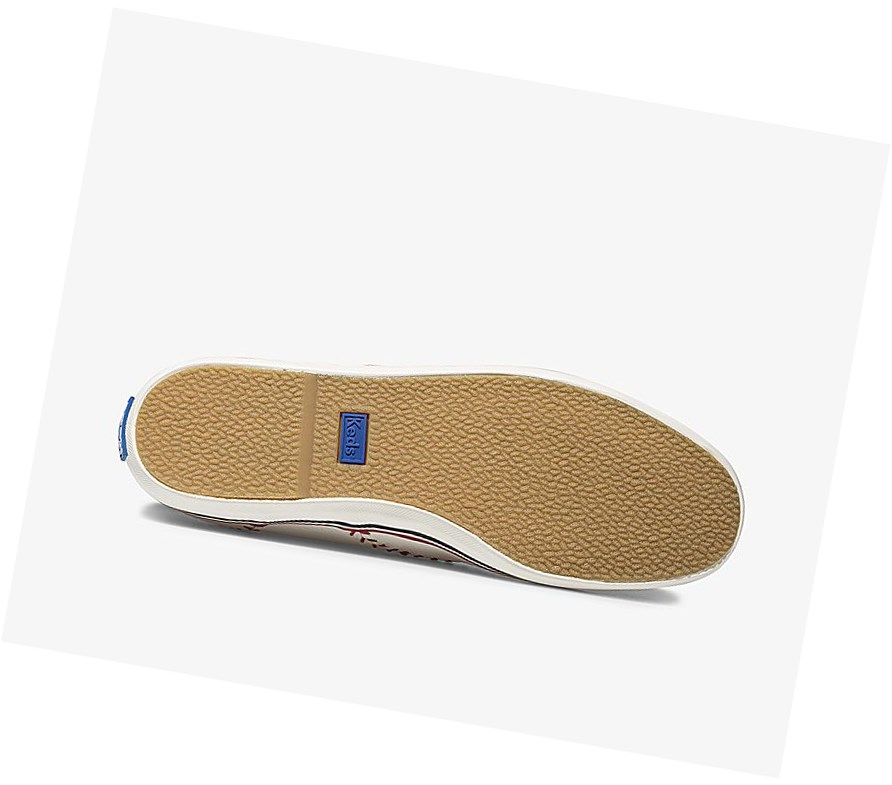 Zapatos con Cordones Keds Champion Pennant Cuero Mujer Blancas | UVY-620814