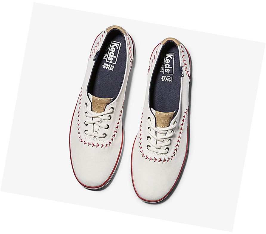 Zapatos con Cordones Keds Champion Pennant Mujer Blancas | WAS-759682