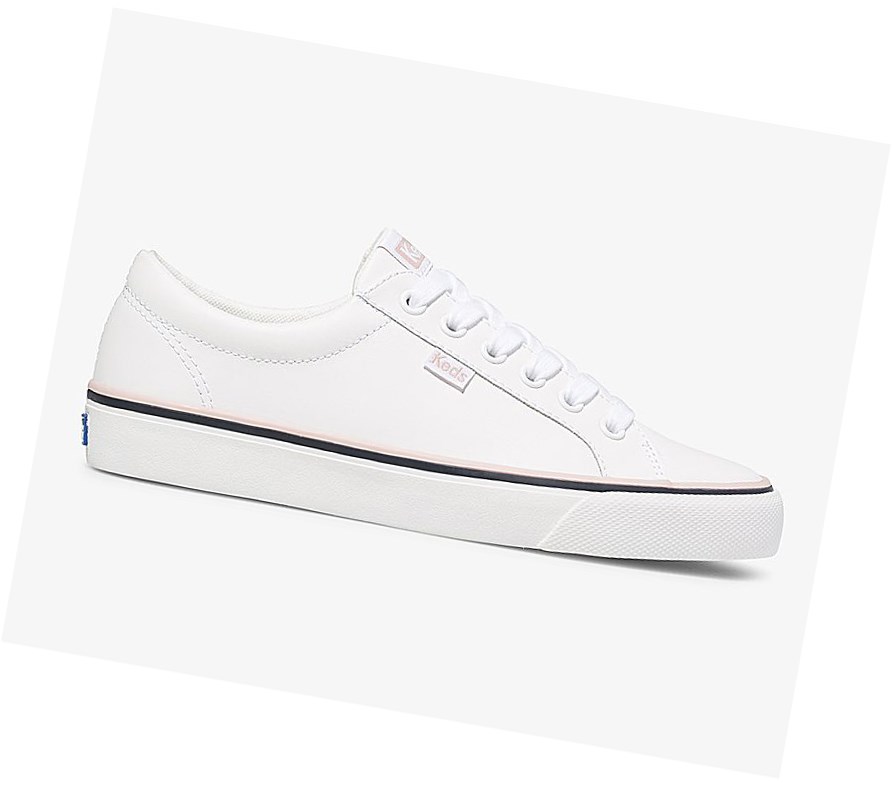 Zapatos con Cordones Keds Jump Kick Cuero Mujer Blancas | LEP-634591