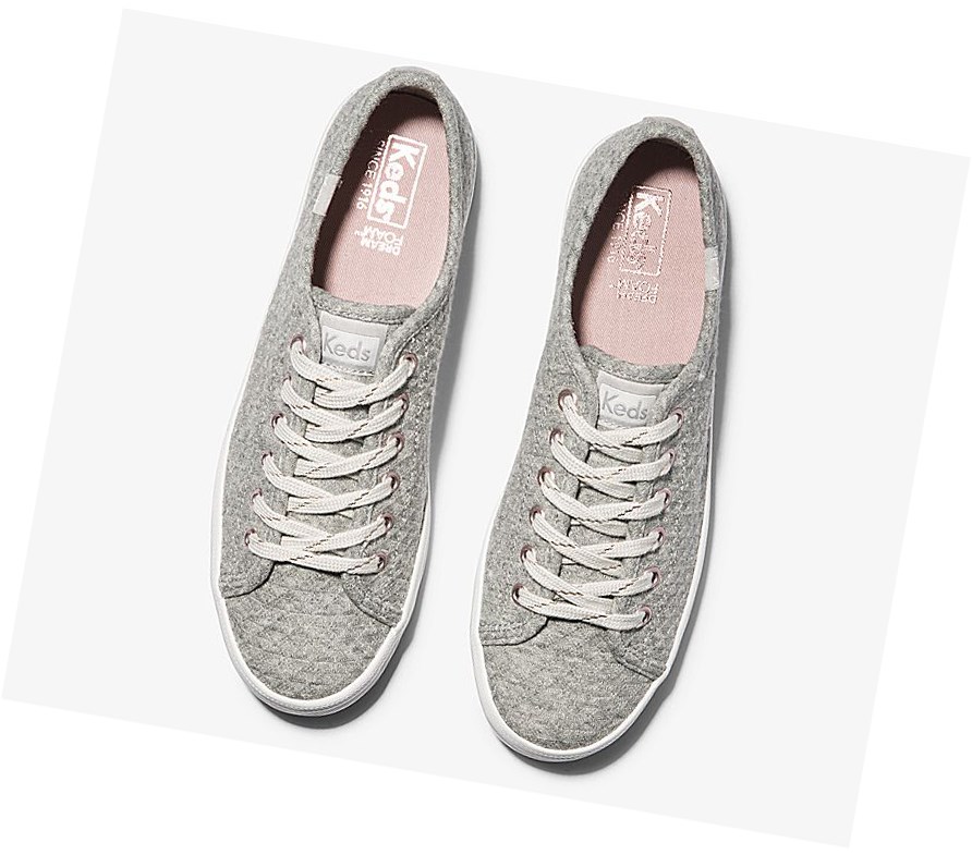 Zapatos con Cordones Keds Kickstart Triangle Jersey Mujer Gris | RZL-086257