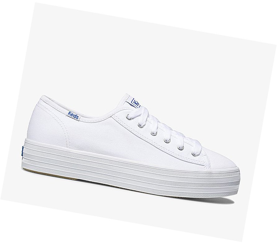 Zapatos con Cordones Keds Triple Kick Mujer Blancas | BCX-178452