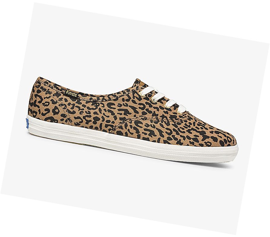 Zapatos con Cordones Keds Washable Champion Animal Mujer Marrones | SMP-074682