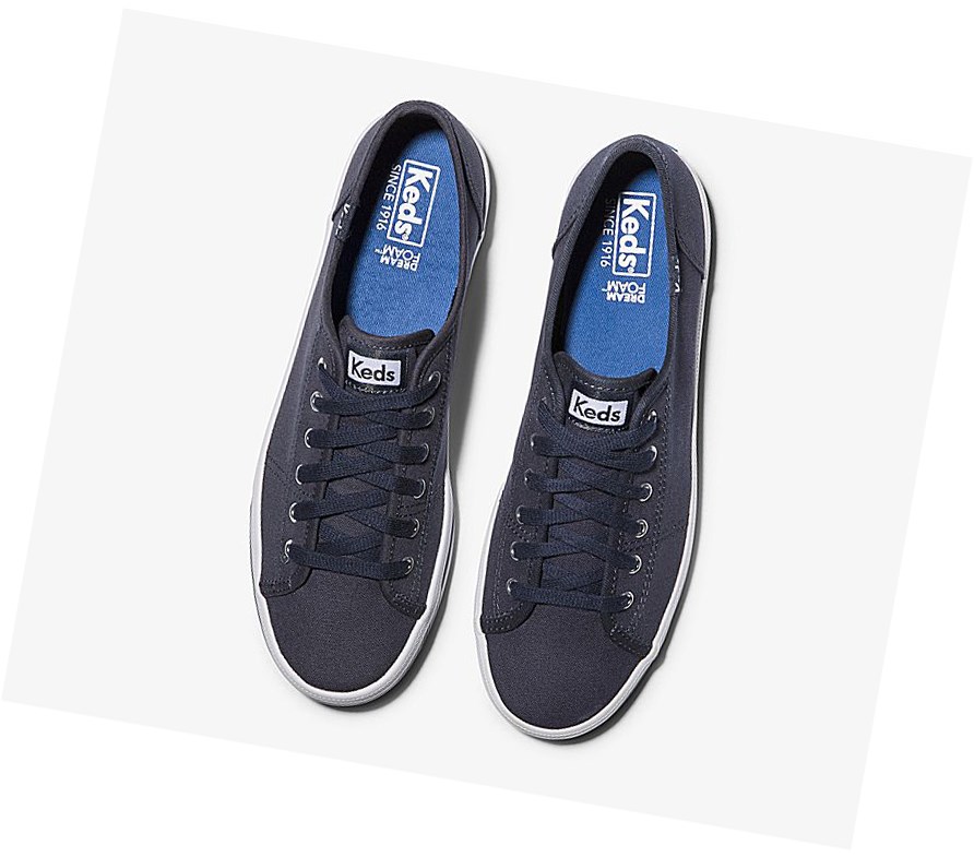 Zapatos con Cordones Keds Washable Kickstart Mujer Azul Marino | OQH-812537