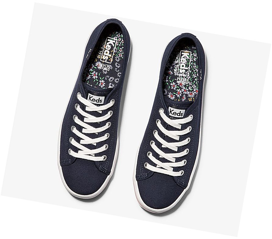 Zapatos con Cordones Keds Washable Kickstart Mujer Azul Marino | VPE-382951