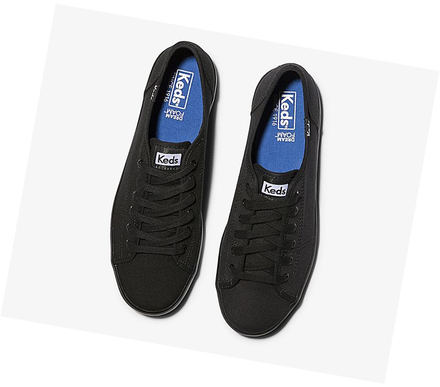 Zapatos con Cordones Keds Washable Kickstart Mujer Negras | XSZ-816537